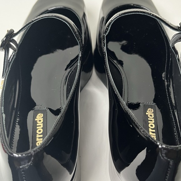 New Larroude Blair Platform Shoes Sz 8 Black Patent Mary Janes Whimsigoth No Box - Picture 4 of 11